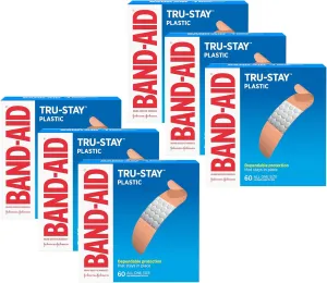 BAND-AID Plastic Strips All One Size 60 Each (Pack of 6)