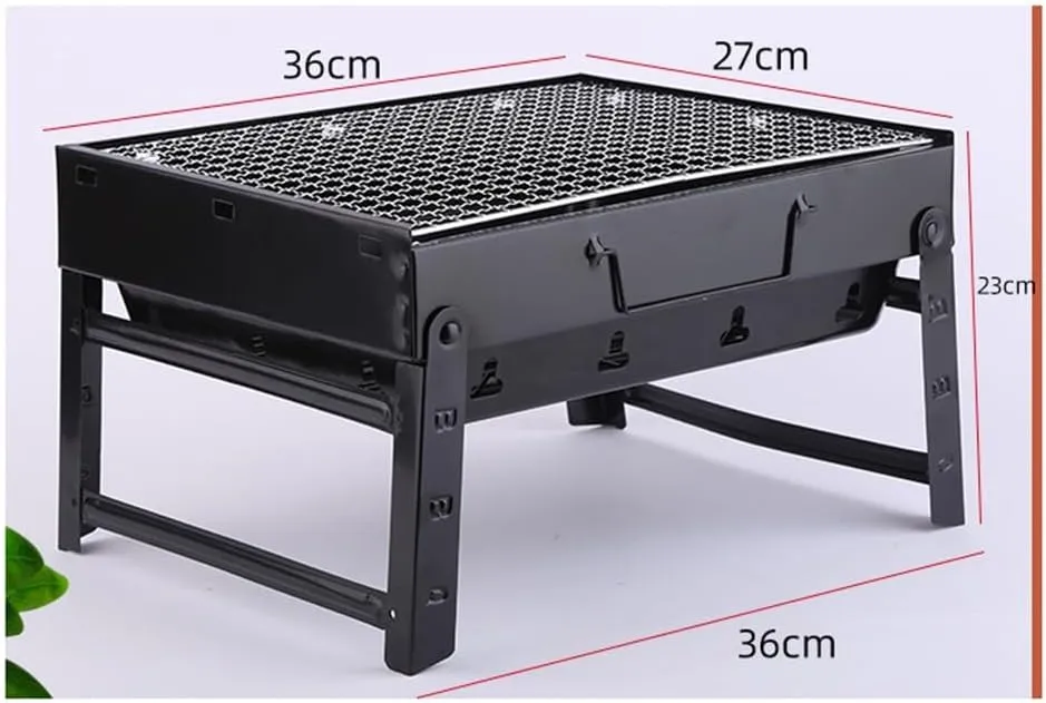 Barbecue Grill Household Smokeless Folding Charcoal Grill Outdoor Black Steel Stove Barbecue Tray