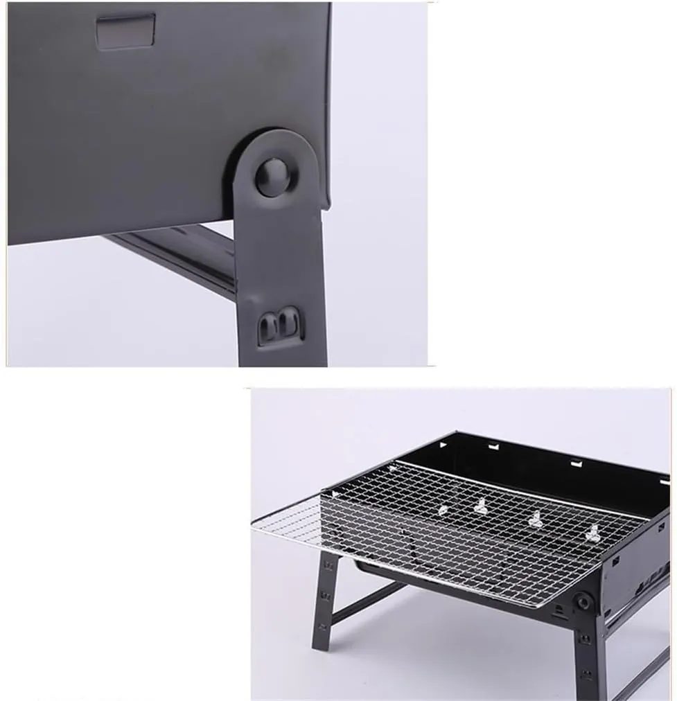 Barbecue Grill Household Smokeless Folding Charcoal Grill Outdoor Black Steel Stove Barbecue Tray