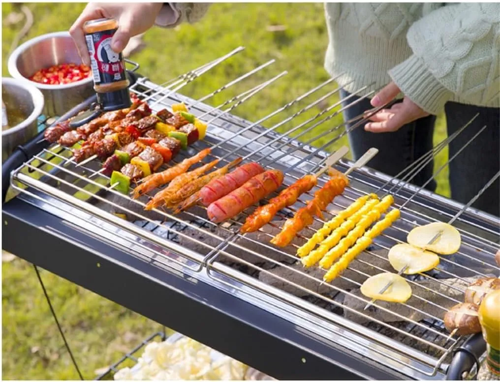 Barbecue Stove Stainless Steel Commercial Smokeless Barbecue Stove Camping Outdoor Barbecue Rack