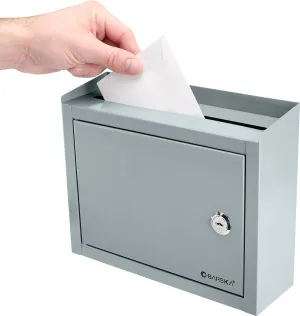 Barska Wall Mount Multi-Purpose Locking Mail Suggestion Drop Box with Key Lock for Home Office Classroom