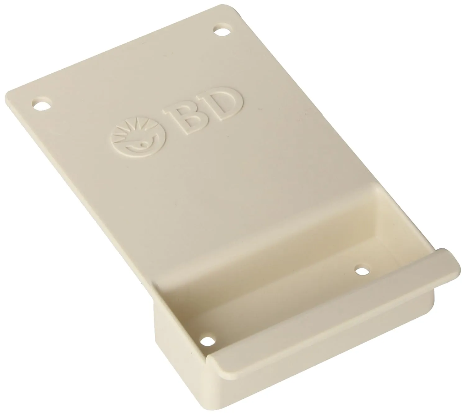 BD 305485 Locking Wall Bracket for 8, 10 Quart and 6 Gallon Multi-Use Nestable Sharps Collectors, 3-1/2" Width x 6" Height x 1" Depth, Pearl (Case of 12)