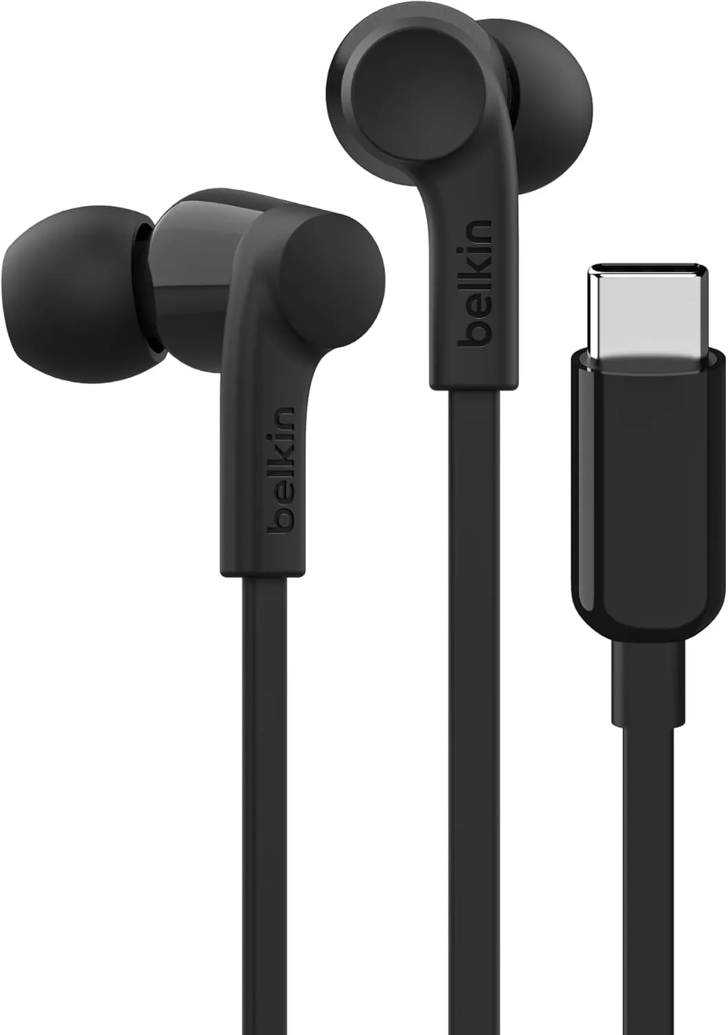 Belkin SoundForm Wired Earbuds with USB-C Connector, in-Ear Earphones w/Microphone - USB-C Headphones for iPhone 16, iPhone 15, iPad mini, Galaxy S25, Google Pixel 9, Android, and More - Black