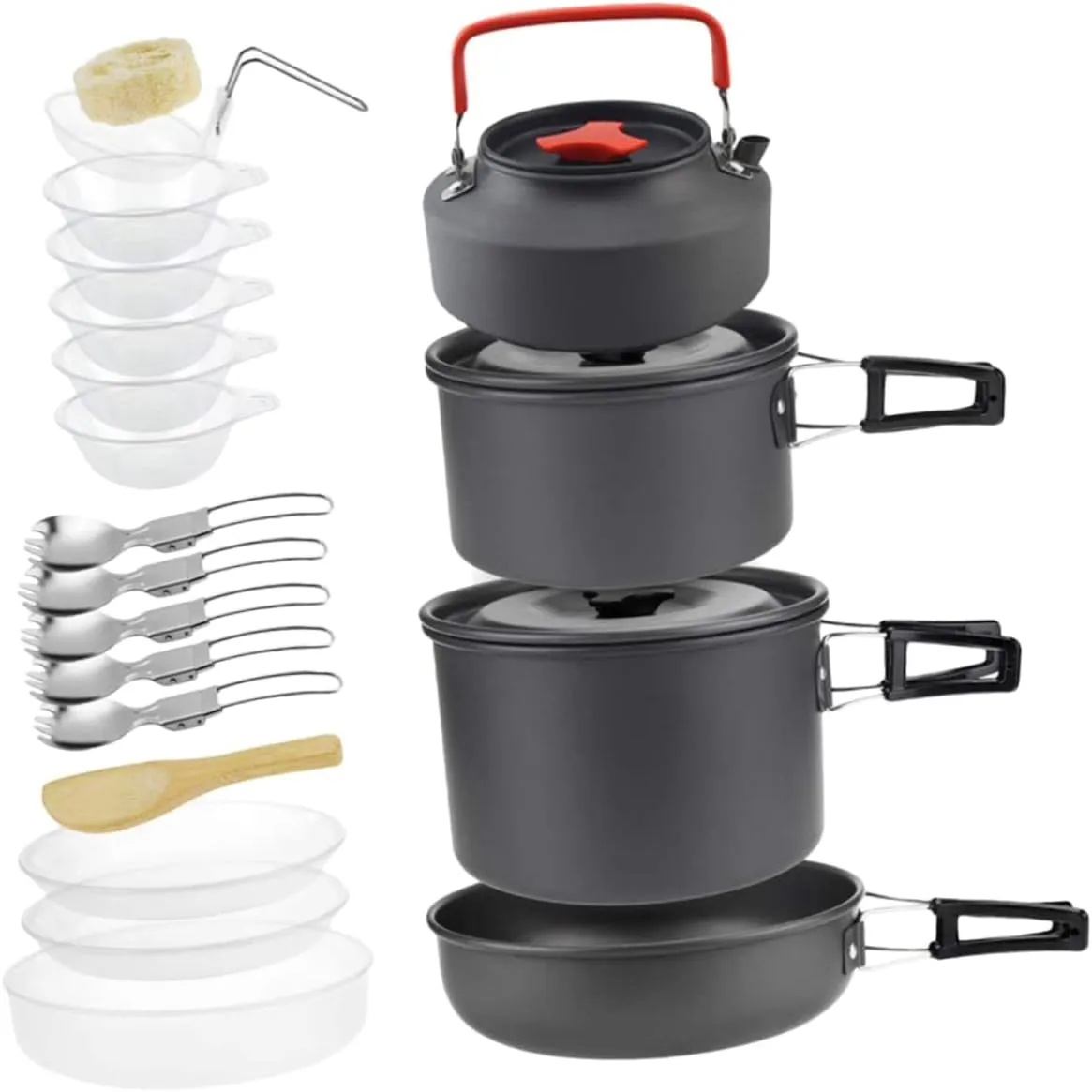 BESPORTBLE Camping Kitchen Accessories 1 Set Picnic Pot Portable Cooking Pot for 4-5 People Outdoor Cooking Kit