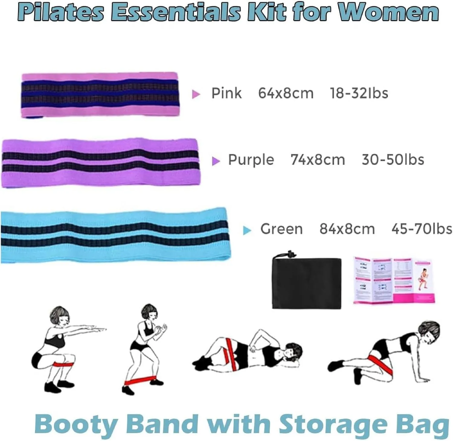 Better Me Pilates Kit, 11Pcs Better Me Pilates Essentials Kit for Women, Better Me Home Pilates Ring and Ball Set, Yoga Ball 25cm Figure 8 Resistance Band Yoga Bands for Home and Gym Workout