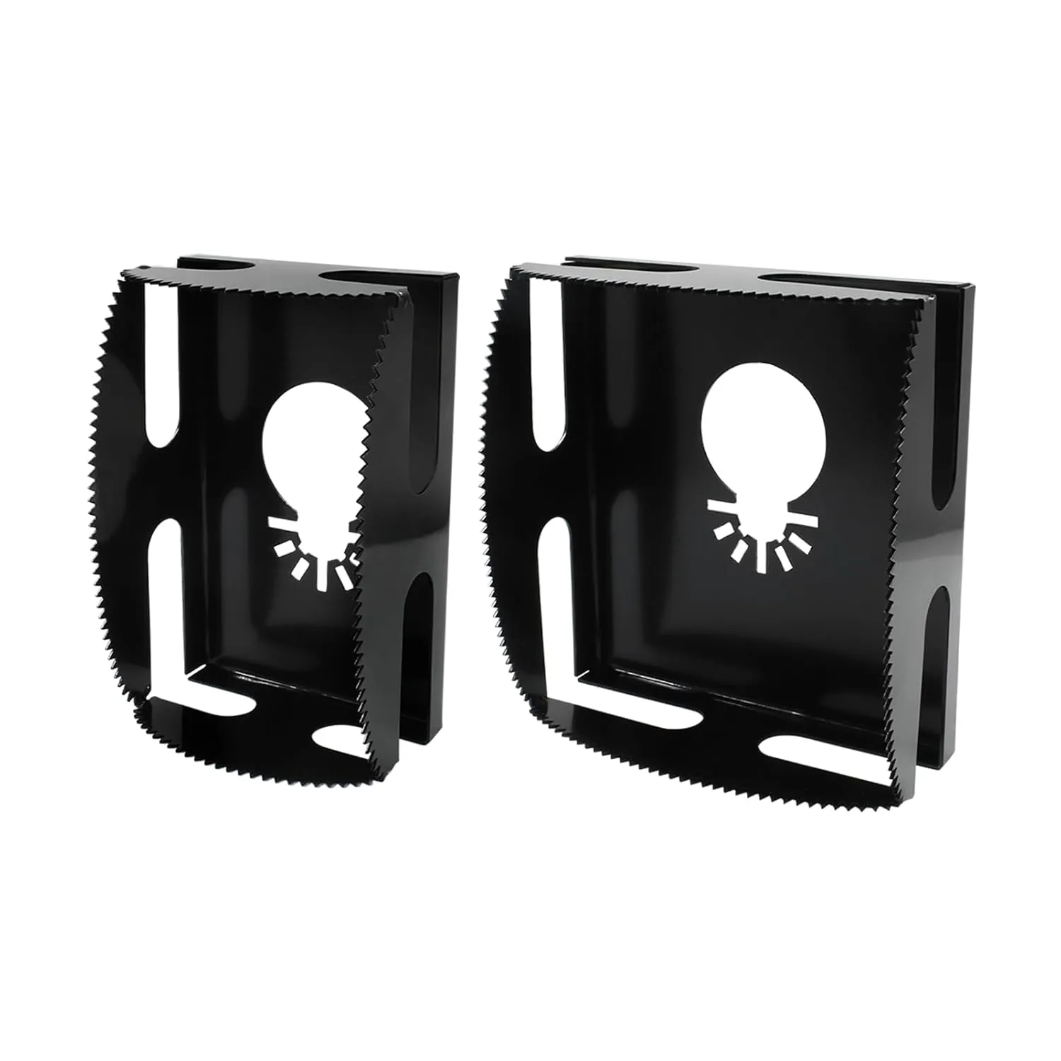 Biaungdo Square Slot Cutter, 2 Pcs Stainless Steel Outlet Cutout Multi-Tools Carving One Step in Place Oscillating Milling Cutter for Drywall/Plastic Metal/Wood/Electrical Box(Black)