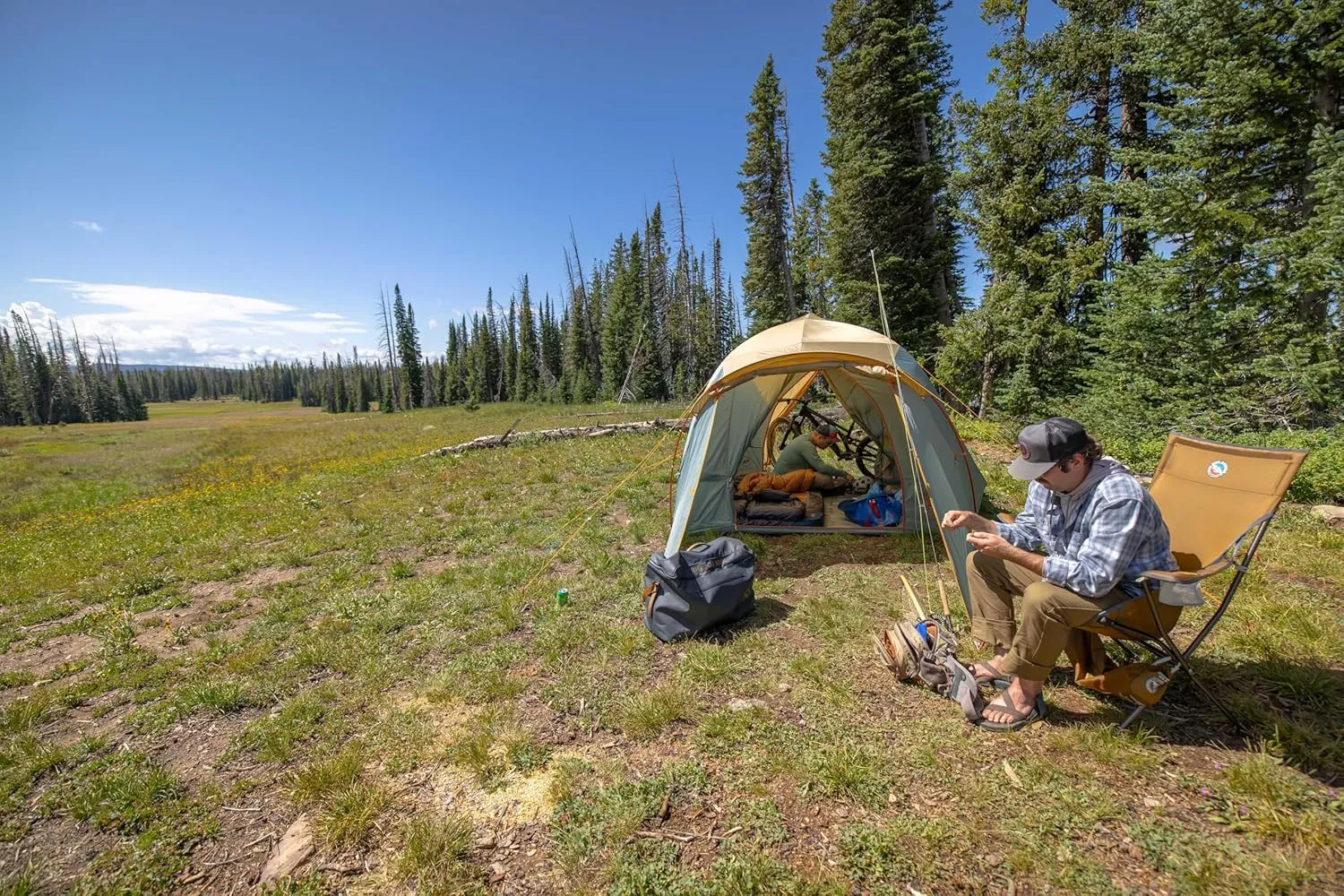 Big Agnes Big Six Armchair - Deluxe Comfort with Built-in Cup Holders | Tall Back, Wide Seat | Packable & Quick Setup | Lightweight Backpacking & Camping Chair