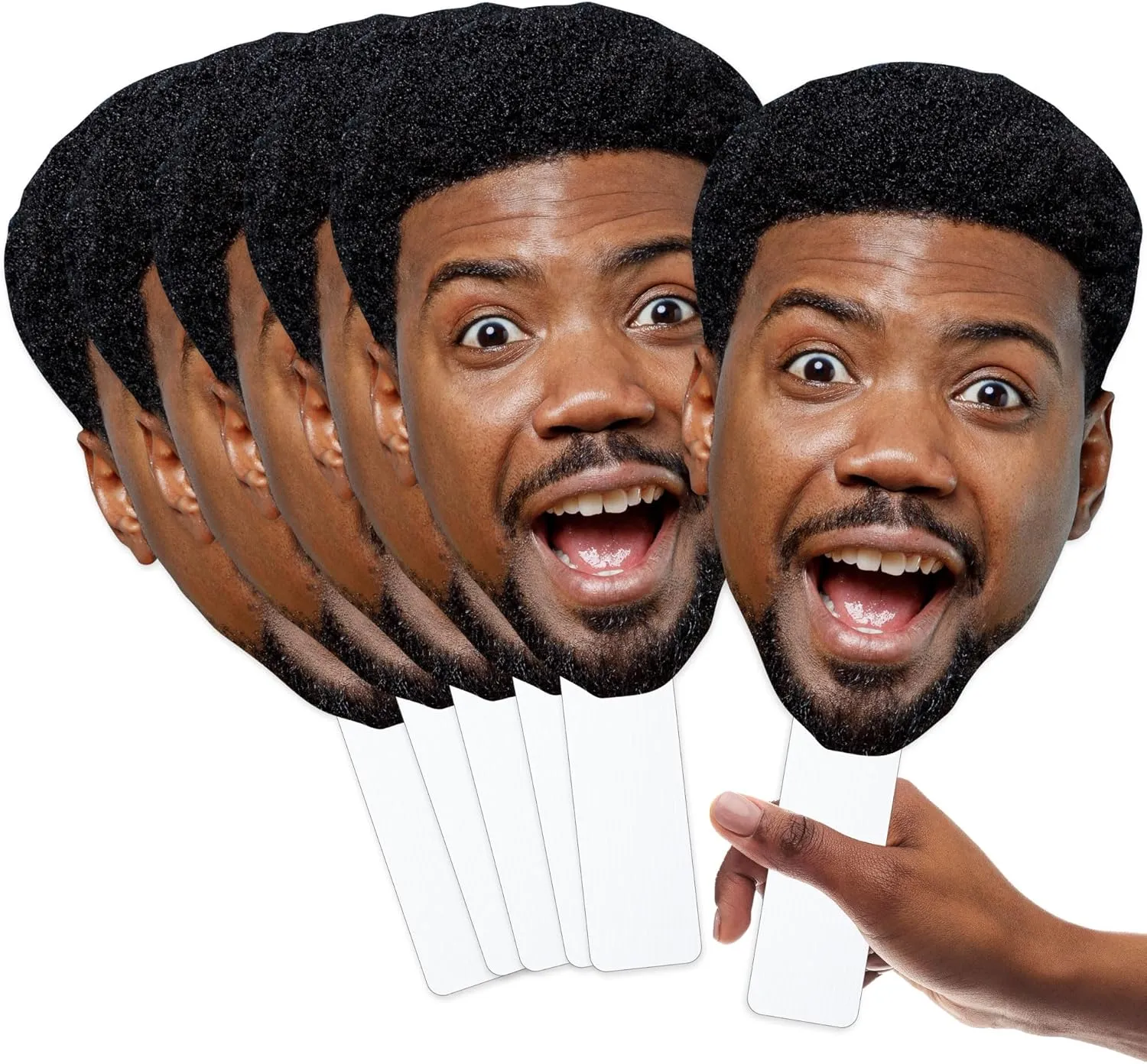 Big Dot of Happiness Fun Face Cutout Paddles - Custom Face on Stick Kit, Personalized Photo Booth & Fan Props, Upload 1 Photo, Unique Party Keepsakes - 6 pc