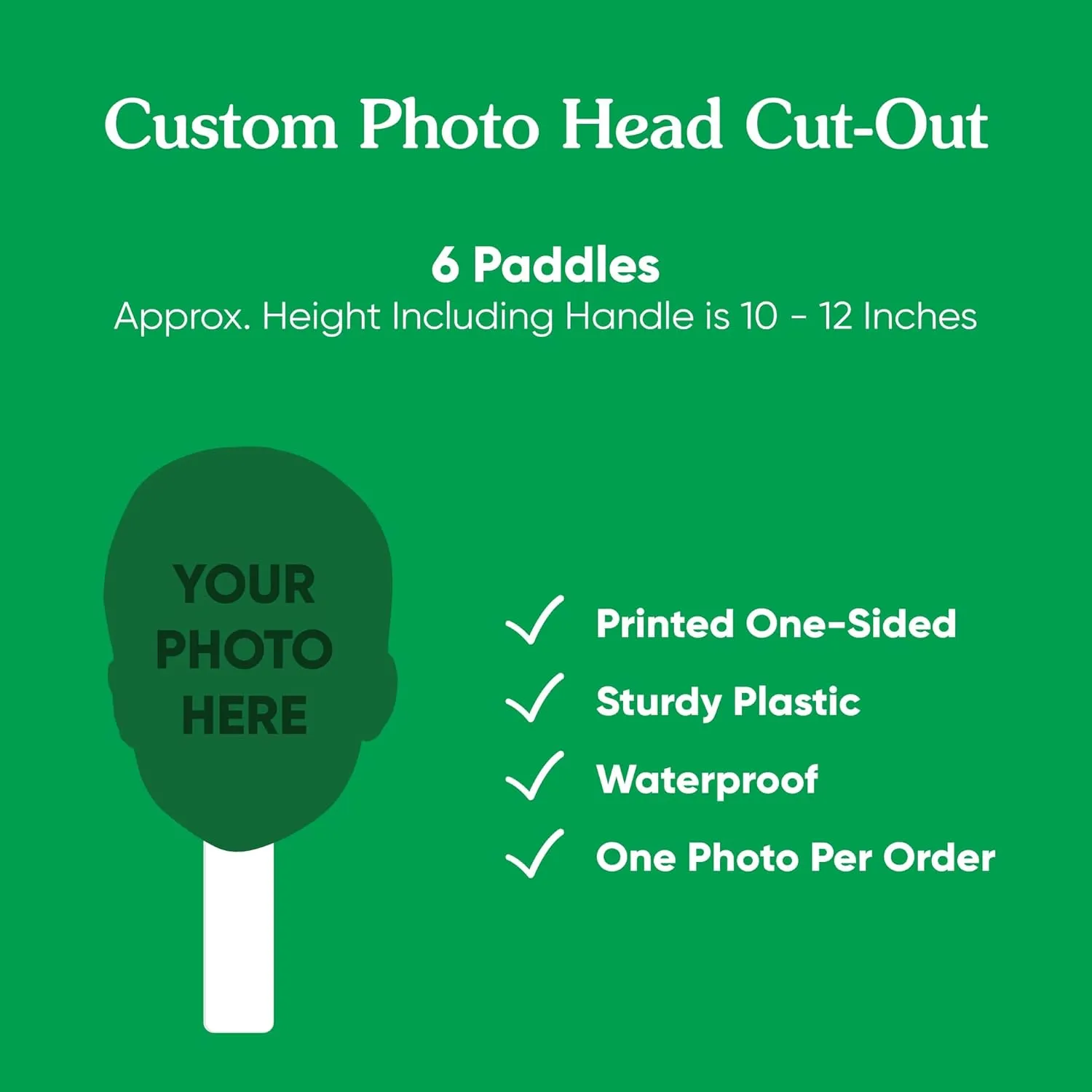 Big Dot of Happiness Fun Face Cutout Paddles - Custom Face on Stick Kit, Personalized Photo Booth & Fan Props, Upload 1 Photo, Unique Party Keepsakes - 6 pc
