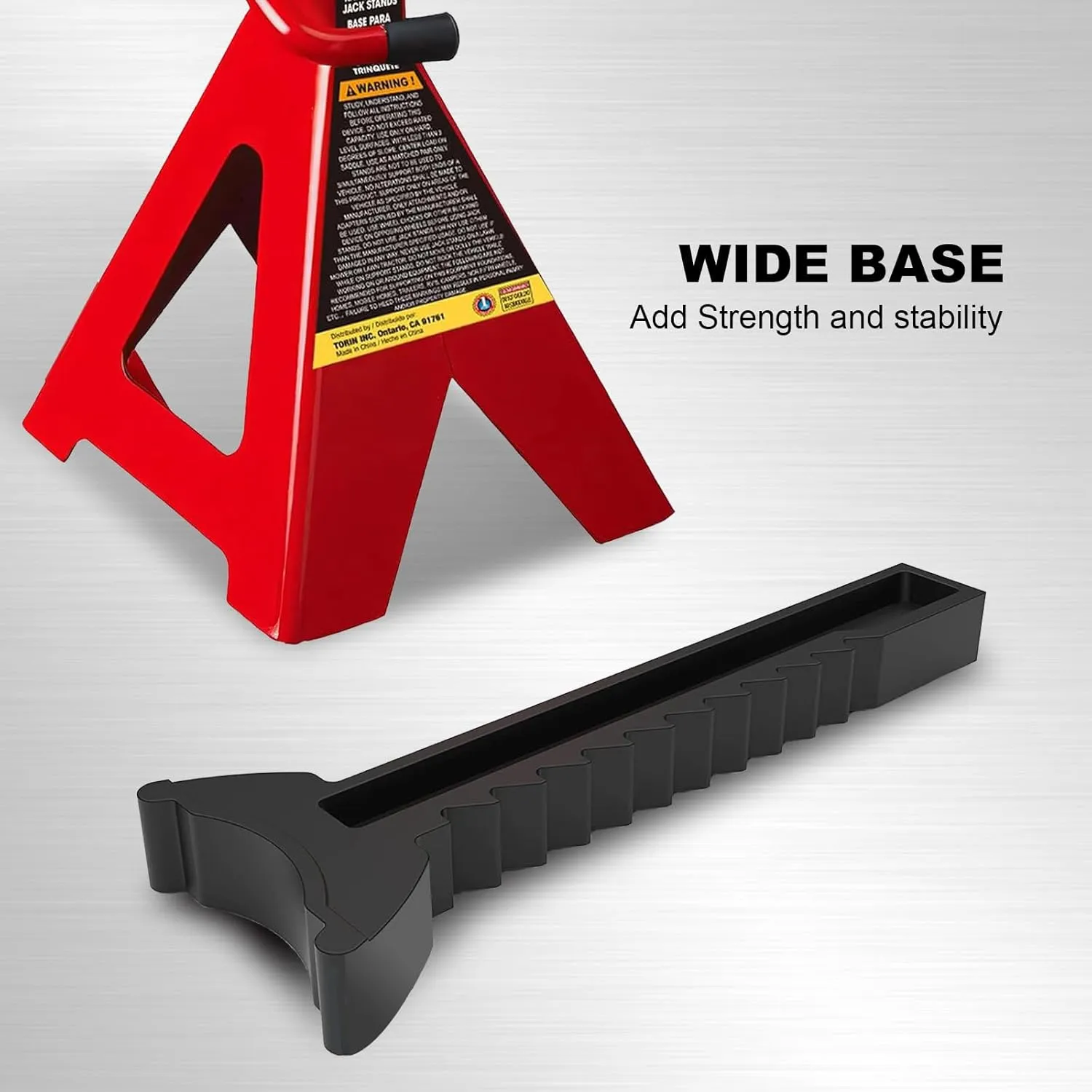 BIG RED AT43006UR Steel Jack Stands: 3 Ton (6,000 LBs) Capacity, 2 Pack, RED