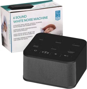 Big Red Rooster Sound Machine - 6 Sleep Sounds - Portable White Noise Machine for Office Privacy & Adult Sleeping - Compact Travel or Home - Dual Power Options - Black