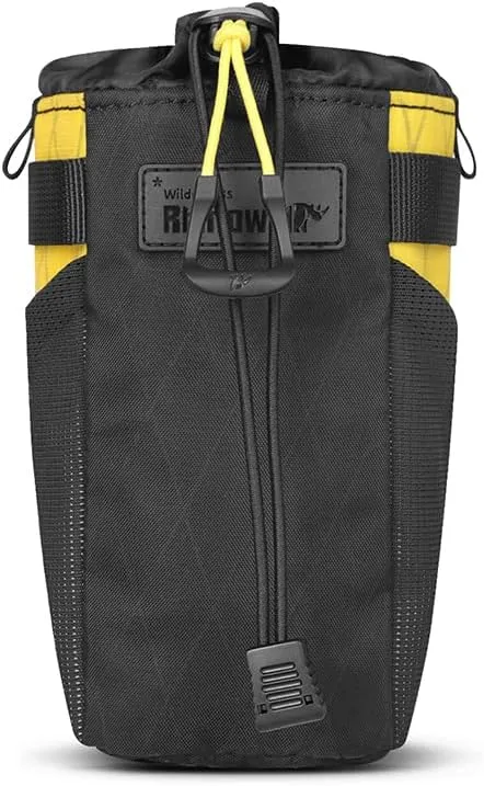 Bike Water Bottle Bag with Quick Release, Insulated & Waterproof, 3-Point Mounting, Drain Hole, Side Mesh Pockets – Durable Nylon for MTB, Road, and Gravel Bikes（Yellow）
