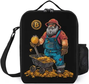Bitcoin Miner Insulated Lunch Bag Portable Tote Bag Reusable Lunch Box Funny Cooler Container for Office Work Picnic