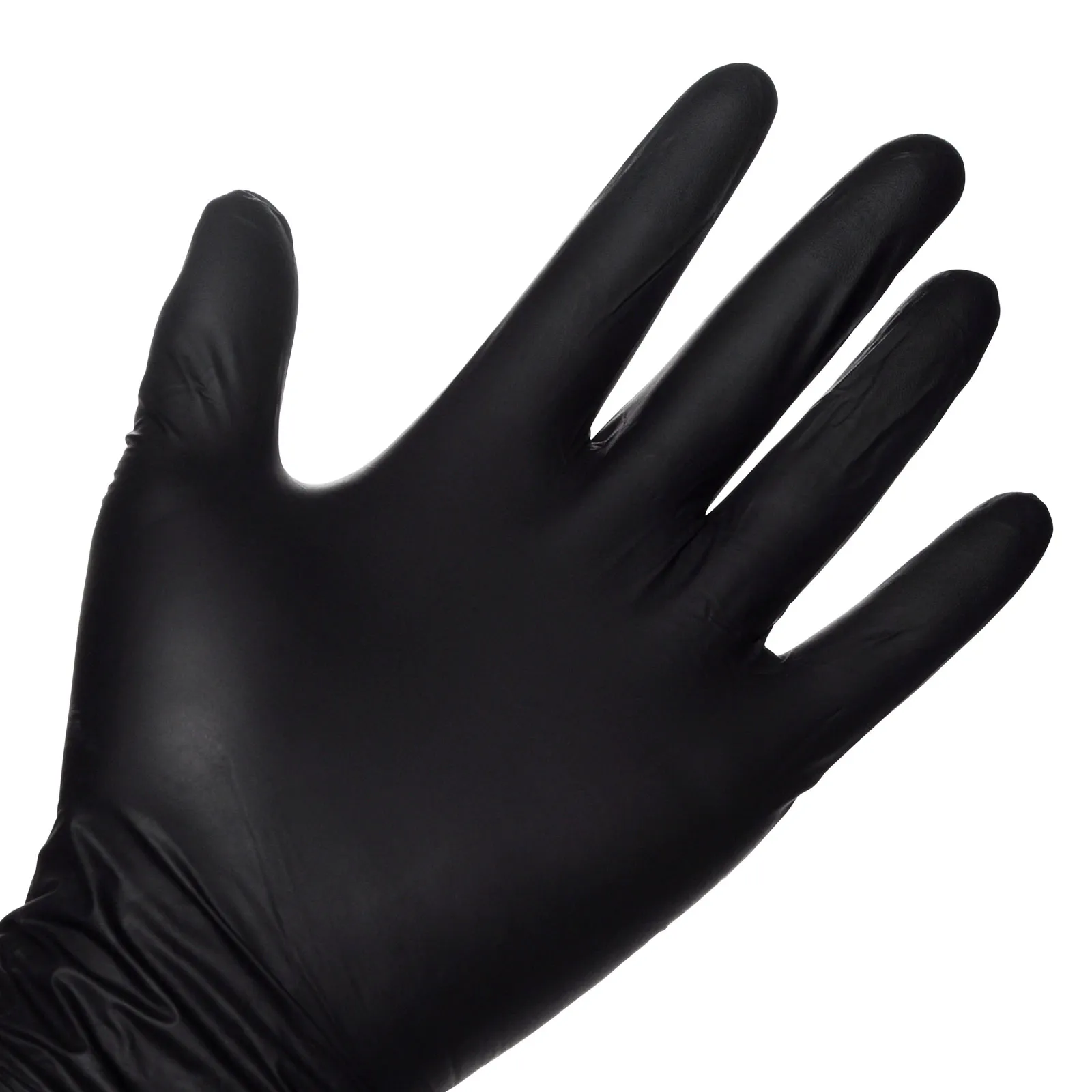 Black Nitrile Exam Gloves Pair in Recloseable Bag