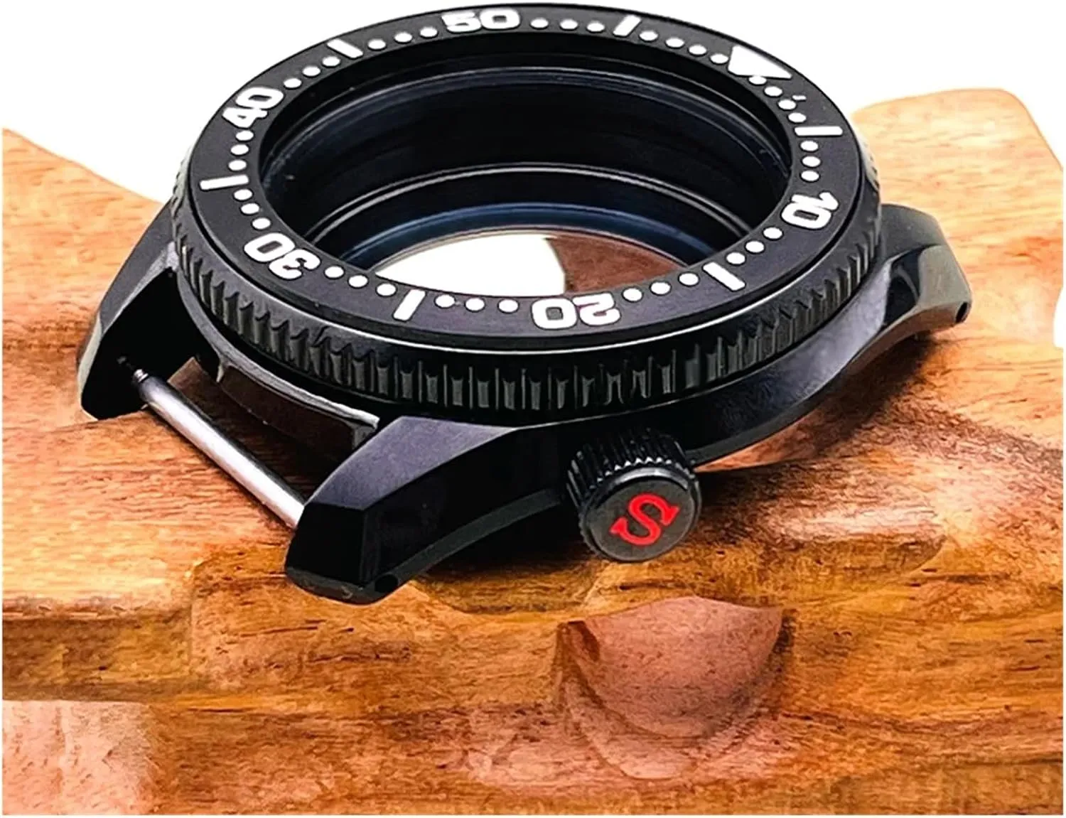 Black SPB185 SPB187 Watch Case Fit For NH35 NH36 Movement Transparent Back Cover Green Luminous insert Spb185 Watch Cases