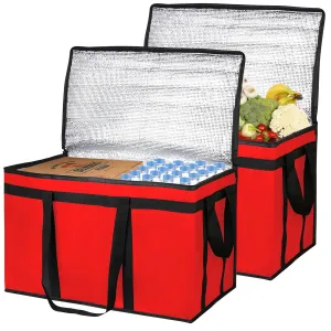 Bodaon Large 2-Pack Insulated Food Delivery Bag, XXXL Pizze Cooler Bags, Dashers Door Dash Accessories, Thermal Cold/Hot Styrofoam Carrier for Doordash/Travel/Shopping/Catering/Car