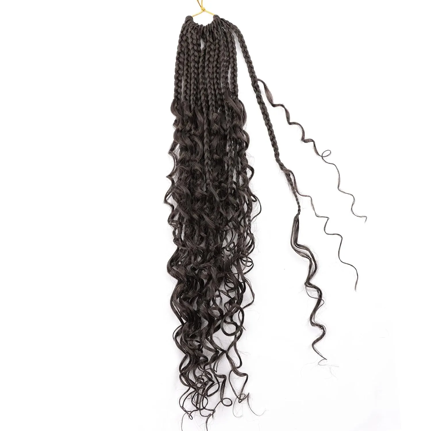 Boho Goddess Box Braids Crochet Hair 18 inch, 8 Packs Crochet Box Braids for Black Women Pre-looped Bohomian Box Braids Crochet Braids Synthetic Braiding Hair Extension #4