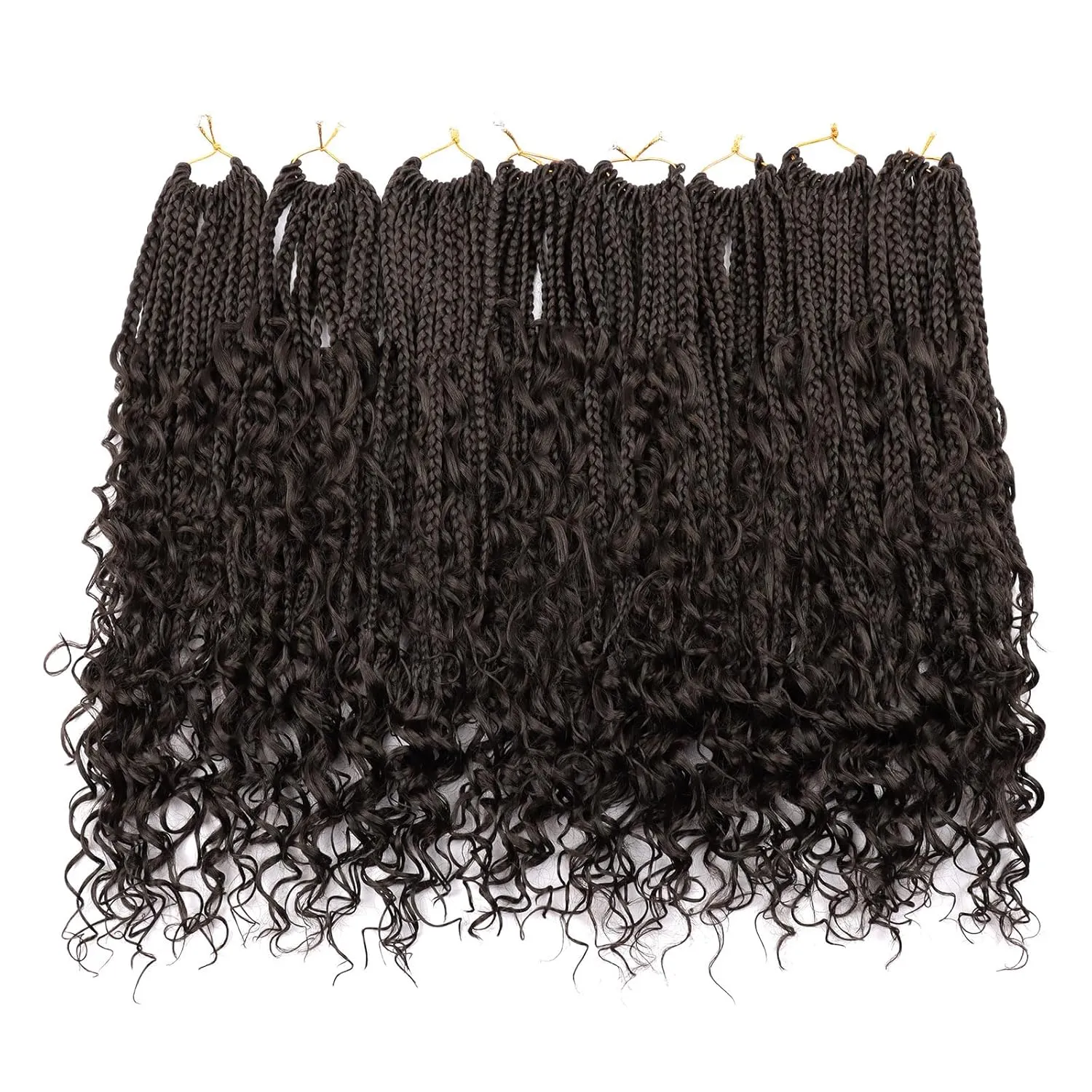 Boho Goddess Box Braids Crochet Hair 18 inch, 8 Packs Crochet Box Braids for Black Women Pre-looped Bohomian Box Braids Crochet Braids Synthetic Braiding Hair Extension #4