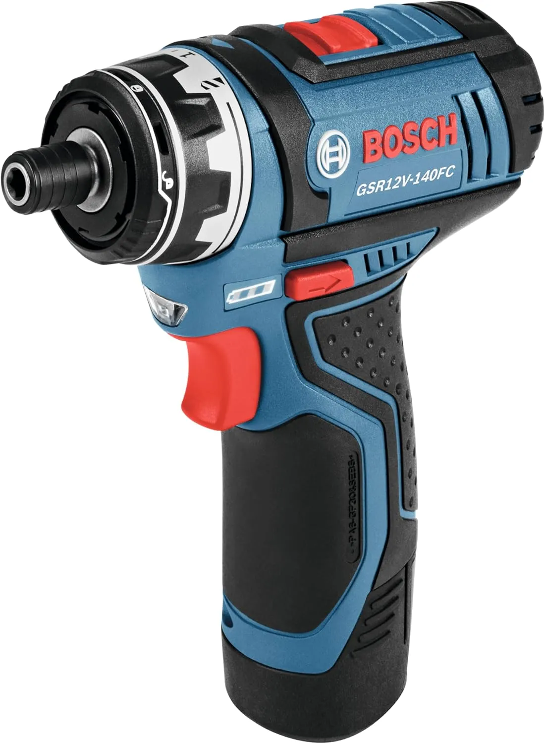 BOSCH GSR12V-140FCB22 12V Drill/Driver 5-In-1 Flexiclick System - Torque, Lightweight, Magnetic Bit Holder, Keyless Chuck, Right Angle & Offset Attachments. Includes 2.0 Ah Batteries & Charger