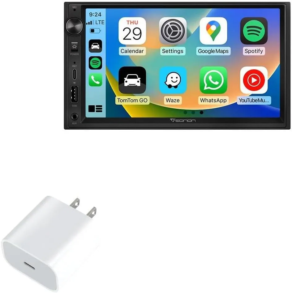 BoxWave Charger Compatible with Eonon X3 QLED Linux Double Din Car Stereo (7 in) - PD GAN miniCube (30W), 30W Tiny PD GAN Type-C Wall Charger - Winter White