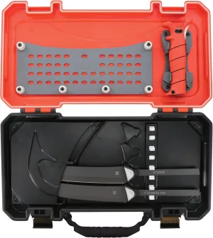 BUBBA Multi-Flex Interchangeable Blade Kit, with Non-Slip Grip Handle, 2 Ti-Nitride S.S. Coated Non-Stick Blades and Case for Fishing