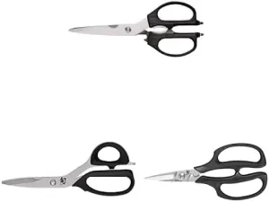 Bundle of Shun Multi Purpose Shears, Black, 3.5 Inch Blade   Shun Cutlery Kitchen Shears, Stainless Steel Cooking Scissors   Shun Cutlery Herb Shears, Stainless Steel Cooking Scissors, 7.5 inches