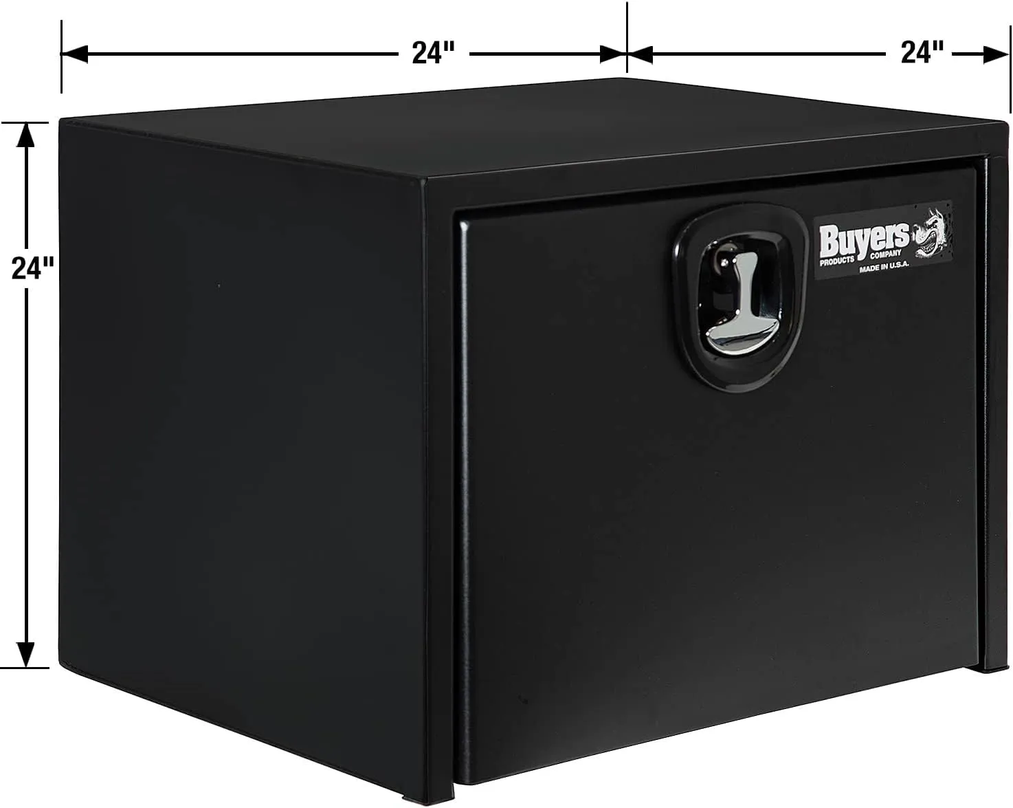 Buyers Products 1734500 Textured Matte Black Steel Underbody Truck Box, 24 x 24 x 24 Inch, Made In The USA, Tool Box For Bed of Truck