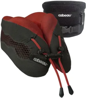Cabeau Long Haul Flight Cooling Travel Neck Pillow – Evolution Cool – Supportive Memory Foam with Airflow Vents – Compact with Carrying Case (Red)