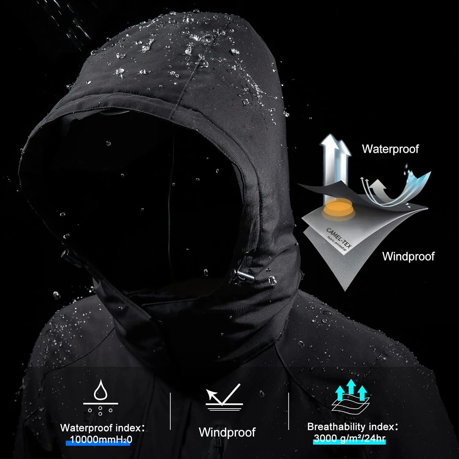 CAMEL CROWN Women's Warm Winter Ski Jackets Waterproof Snow Coat with Hood Mountain Windproof Rain Jacket