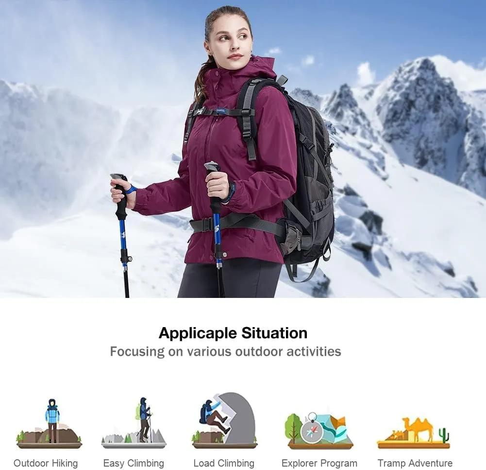 CAMEL CROWN Women's Waterproof Ski Jacket 3 in 1 Winter Coat Windbreaker Snowboard Jackets for Rain Snow Outdoor Hiking