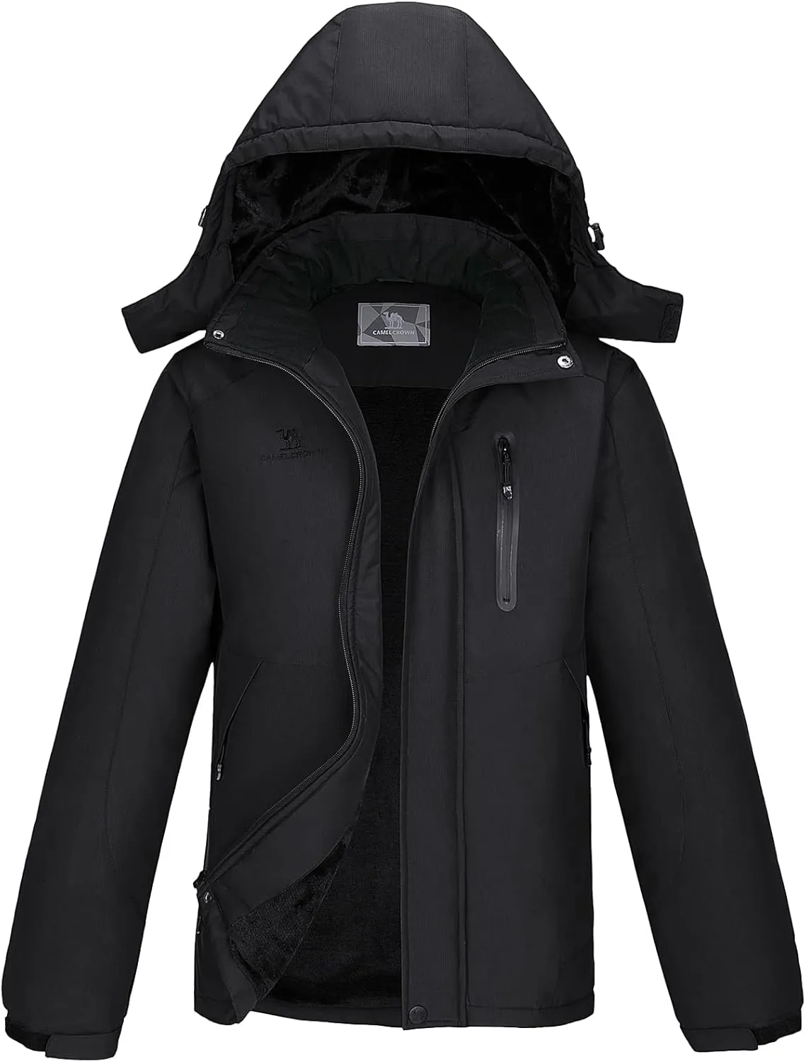 CAMEL Men's Winter Ski Jackets Waterproof Snow Coat with Hood Mountain Windproof Rain Jacket
