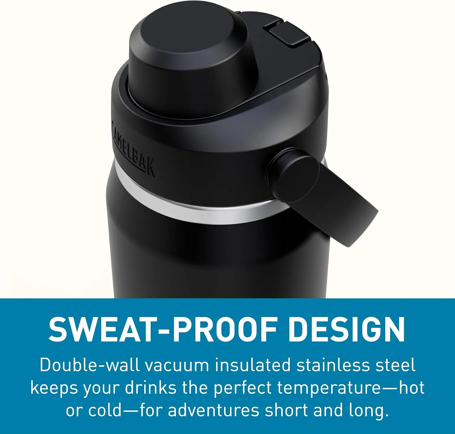 CamelBak Thrive Chug Water Bottle 25oz - Insulated Stainless Steel, Black