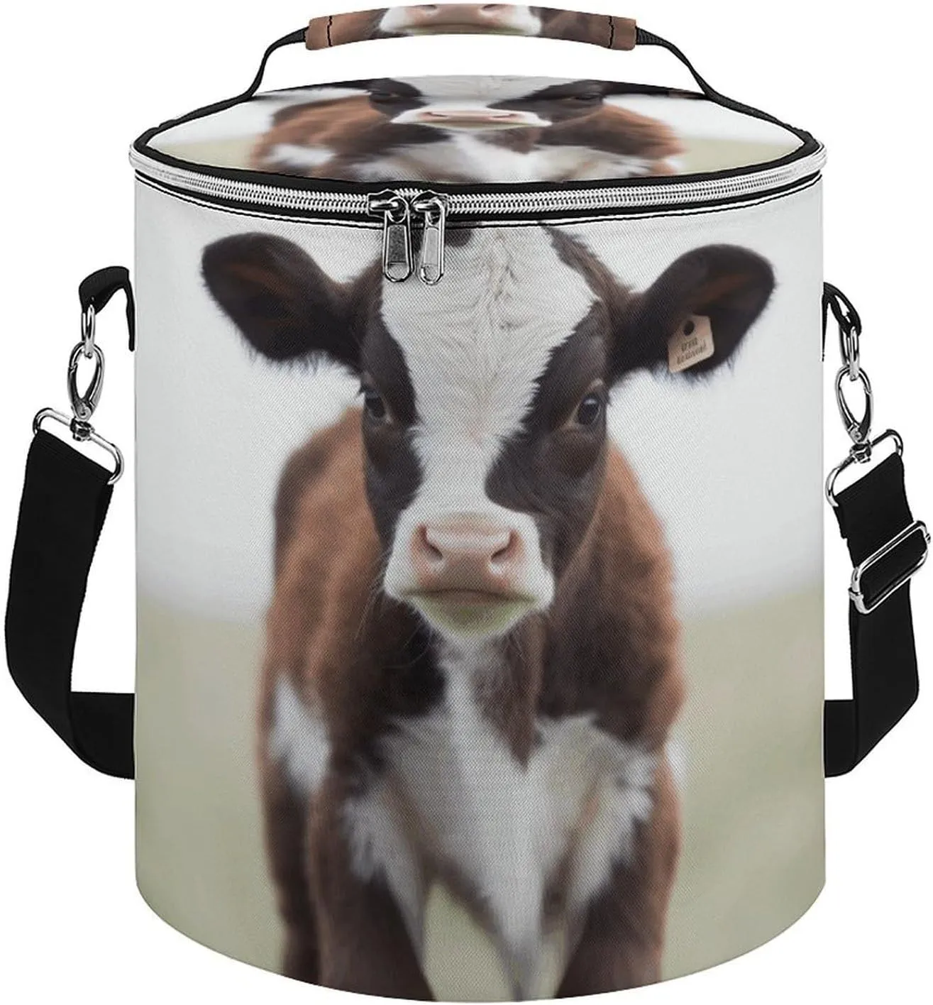 Camping Cooler Bag, Cow Print Portable Ice Pack Outdoor Cooler Bag Picnic Cooler Bag Foldable Cooler Bag, style