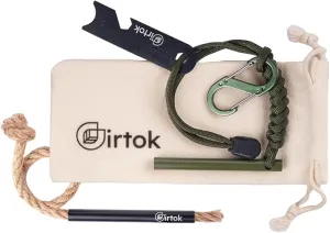 Camping Fire Starter Survival Tool，Large Size & Stylish Eye-catching Colors Ferro Rod with a Hemp Wick,Carabiner Clip & Survival Paracord,Survival Kit for Camping, Hiking & Emergency