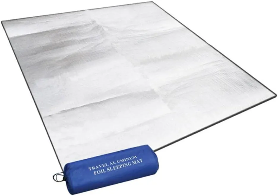 Camping Mat, Aluminium Foil Foam Sleeping Mats for Camping, Heat Insulated Tent Floor Mat Foam Foil Blanket for Outdoor Sleeping Picnic Beach, 200x150cm