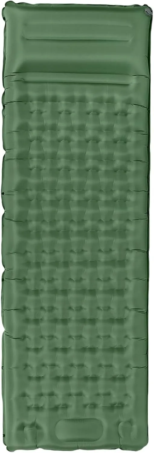 Camping Sleeping Pad, Self Inflating Pad Camping Mat with Pillow Built in Foot Pump Inflatable Sleeping Pads Compact for Camping Backpacking Hiking Traveling Tent