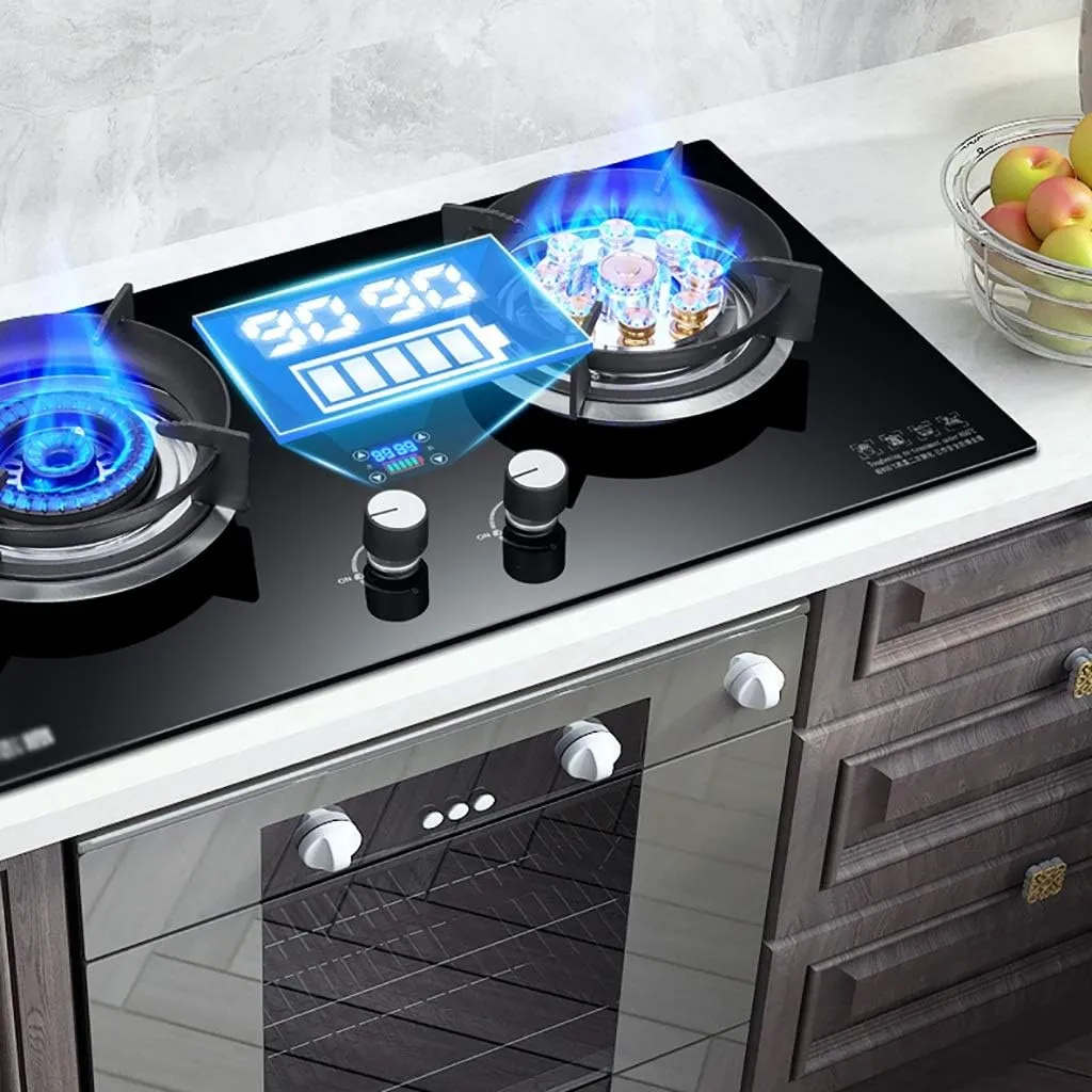 Camping StoveGas hob Cooker Kitchen Hob 2 Burners Drop-in Propane/Natural Gas Cooker Gas Stove LPG/NG Dual Fuel Cooker Easy to Clean [Energy Class A] (Color : C Size : NG) (A LPG)