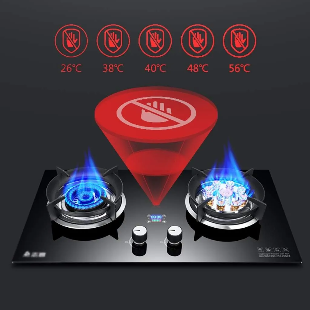 Camping StoveGas hob Cooker Kitchen Hob 2 Burners Drop-in Propane/Natural Gas Cooker Gas Stove LPG/NG Dual Fuel Cooker Easy to Clean [Energy Class A] (Color : C Size : NG) (A LPG)