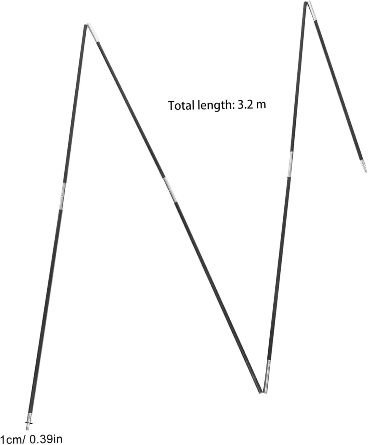Camping Tent Frame Pole 2 Pcs Fiberglass Tent Poles Telescopic and Flexible for Quick Setup and