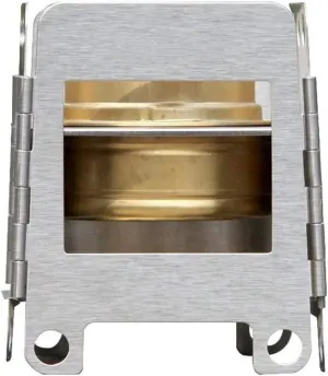 Camping Wood Stove Stainless Steel Wood Burning Stove Lightweight Folding Pocket Stove with Backup Alcohol Burner for Camping Cooking (Color : Silver Size : One Size) (Silver One Size)