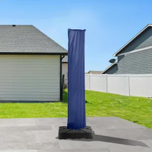 Cantilever Patio Umbrella Cover Outdoor Offset Table Umbrellas Cover with Zipper and Rod UV Resistant Waterproof for Garden Deck Backyard Pool, Navy