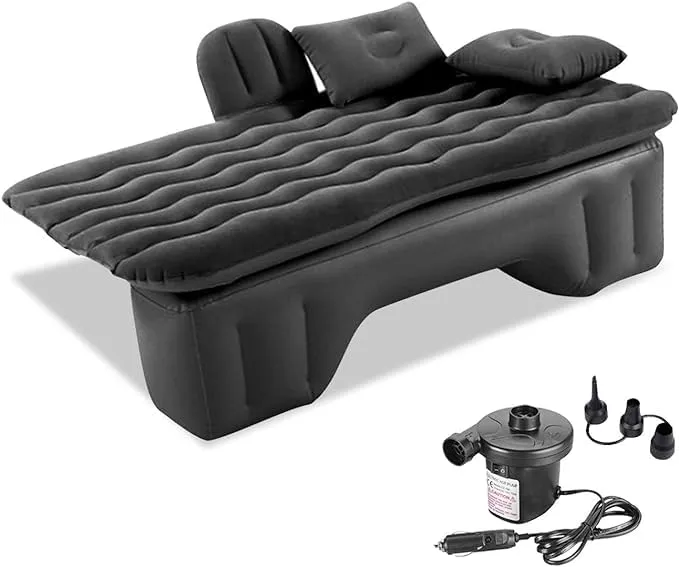 Car Air Mattress Back Seat for Ford Transit-350,Double Side Flocking Car Bed Portable Air Mattress Car Sleeping Mattress Car Accessories Cars Camping Bed,Black