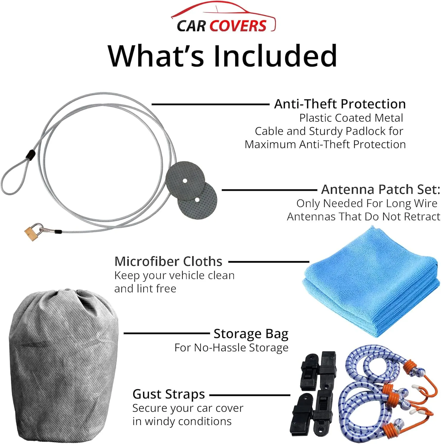 Car Covers Weatherproof Car Cover & Warranty Compatible with Ford 2005-2023 Mustang - Outdoor Cover Theft Cable Lock Car Accessories Better Than Waterproof