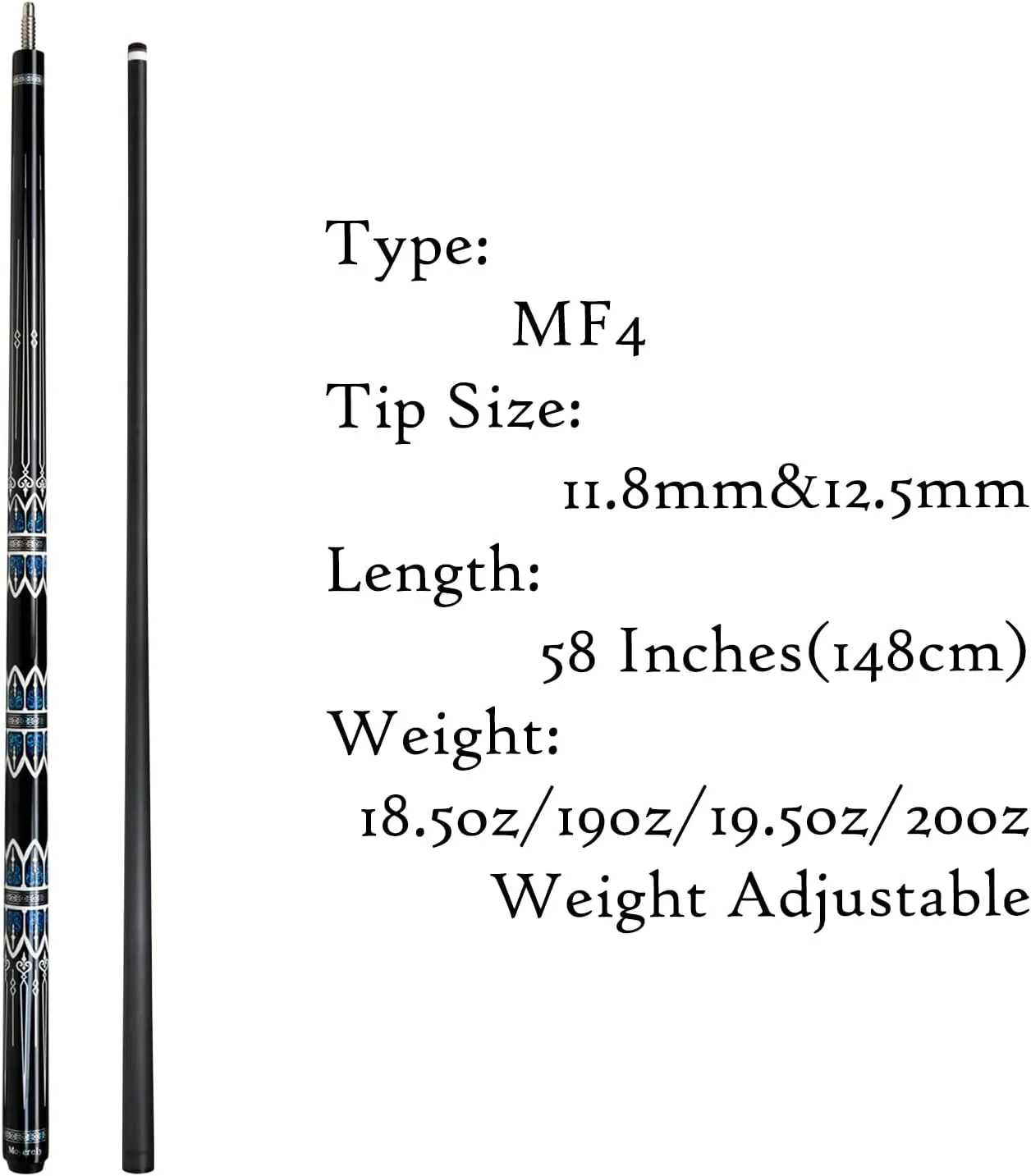 Carbon Fiber Pool Cue,11.8mm/12.5mm Low Deflection Cue Stick,Professional Pool Stick with Case