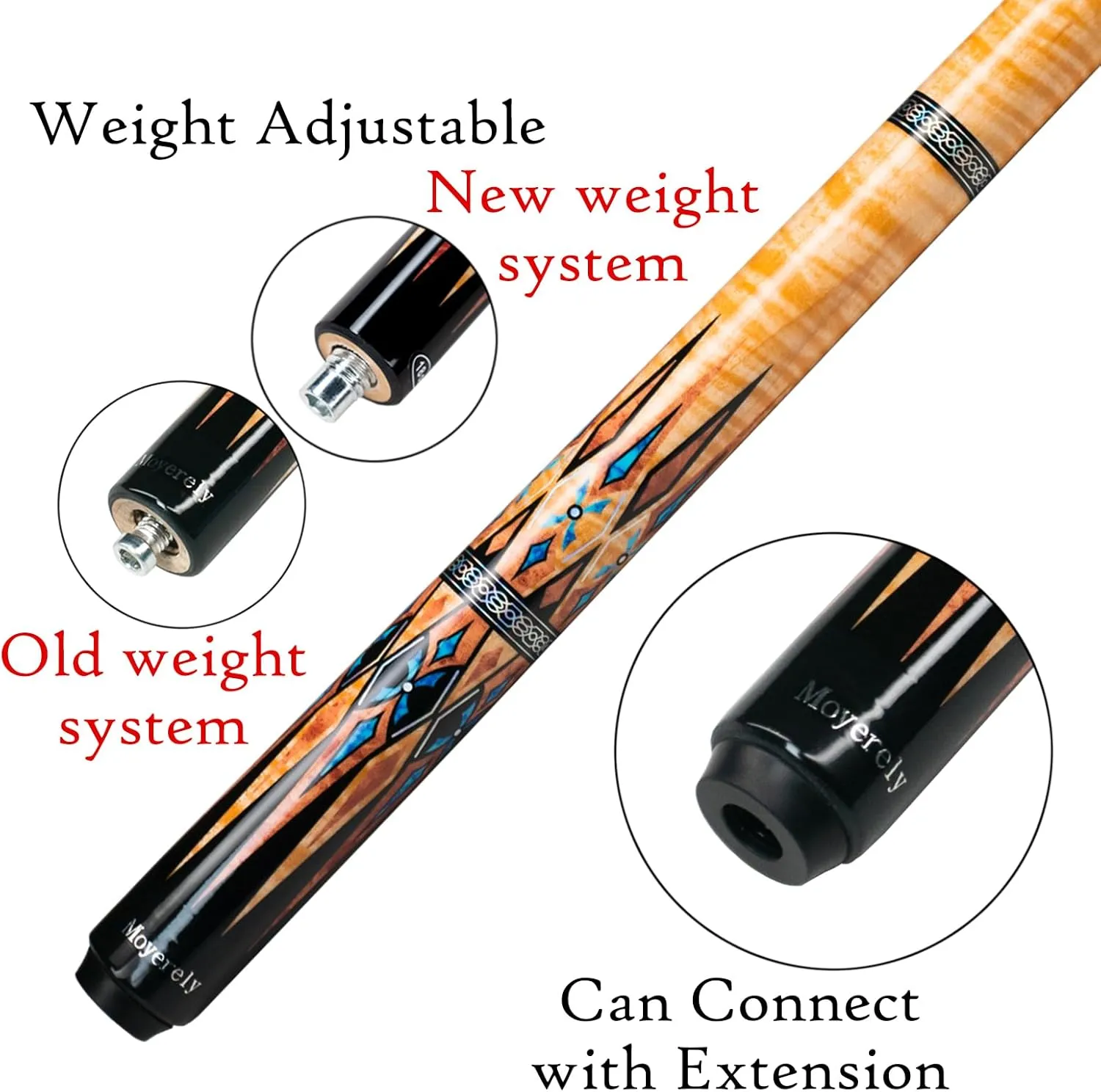 Carbon Fiber Pool Cue,11.8mm/12.5mm Low Deflection Cue Stick,Professional Pool Stick with Case