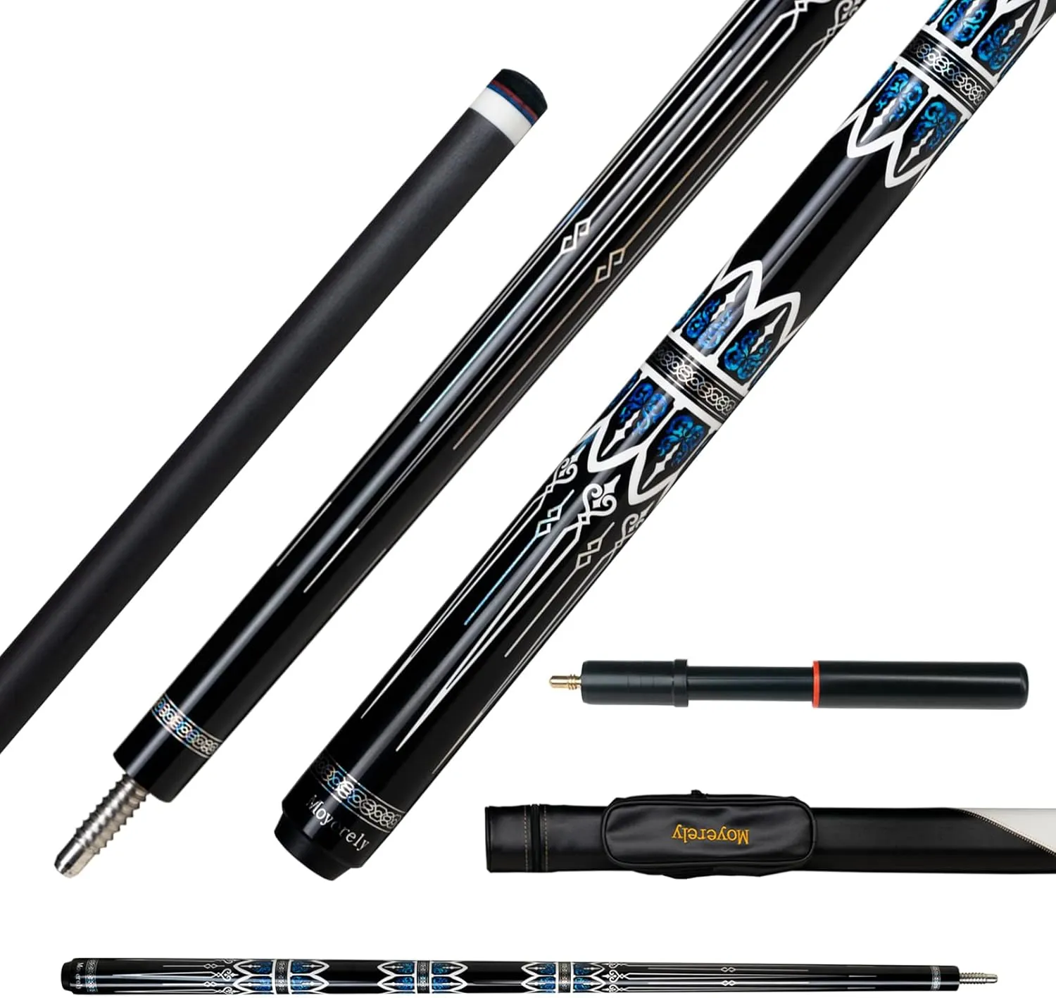 Carbon Fiber Pool Cue,11.8mm/12.5mm Low Deflection Cue Stick,Professional Pool Stick with Case