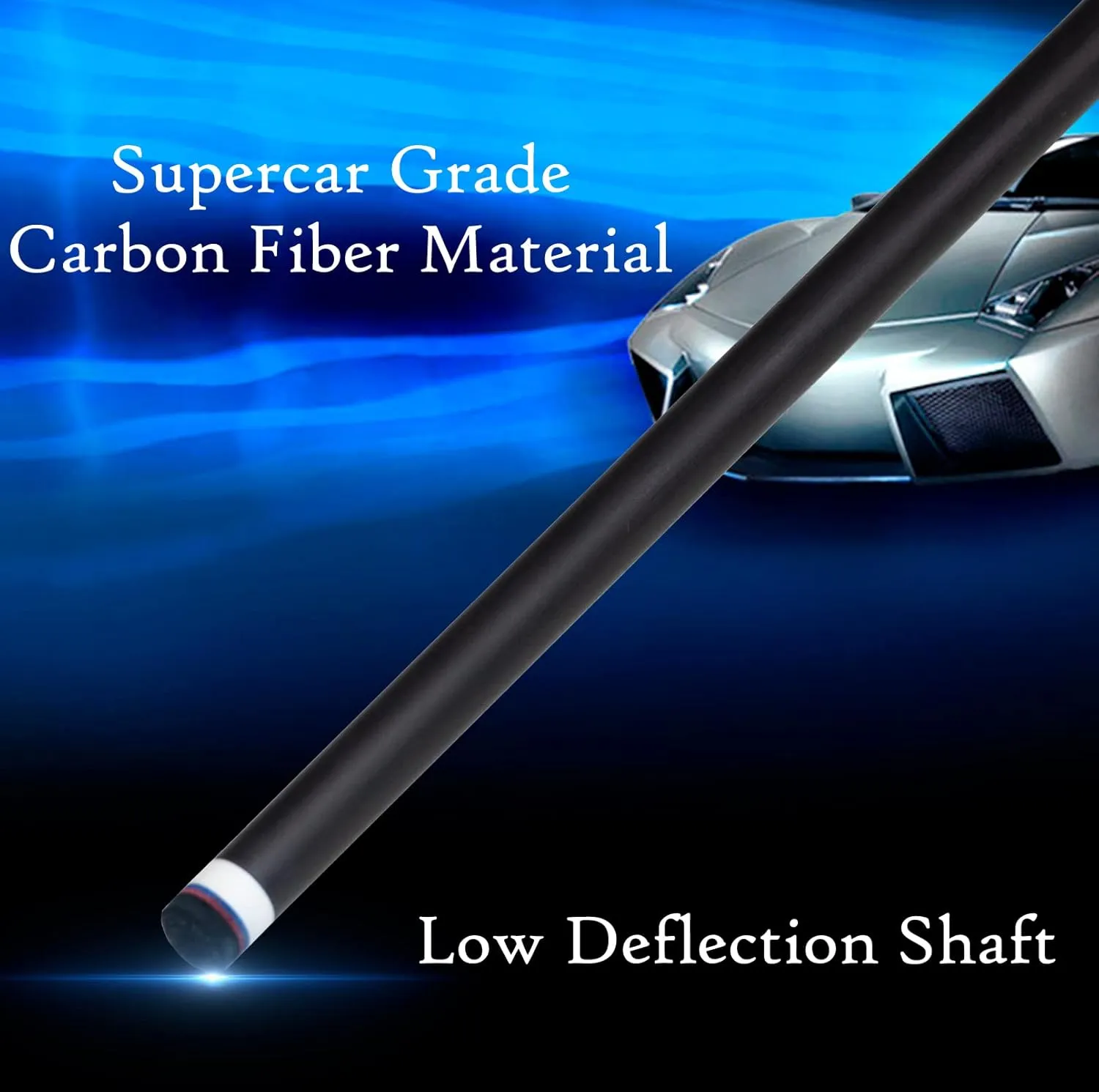 Carbon Fiber Pool Cue,11.8mm/12.5mm Low Deflection Cue Stick,Professional Pool Stick with Case