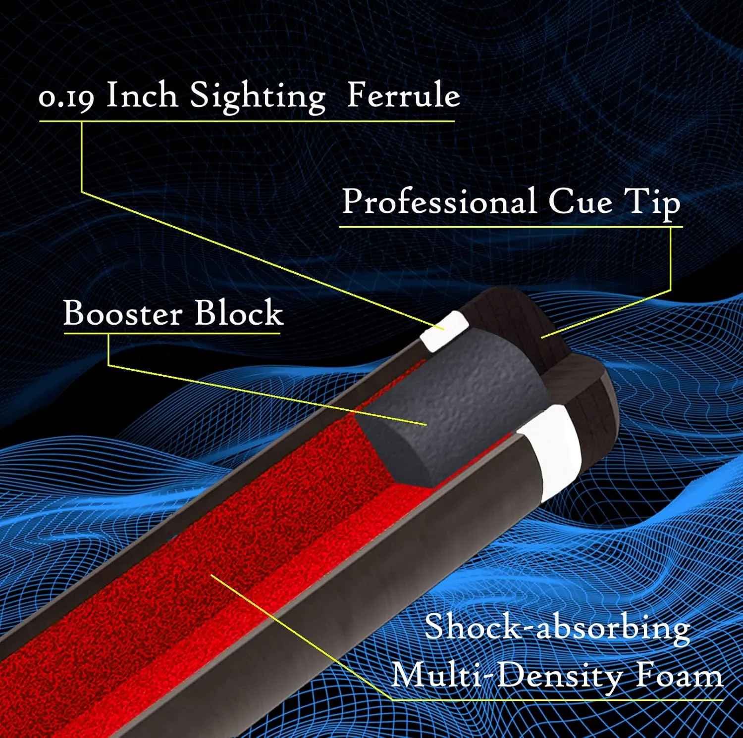 Carbon Fiber Pool Cue,11.8mm/12.5mm Low Deflection Cue Stick,Professional Pool Stick with Case