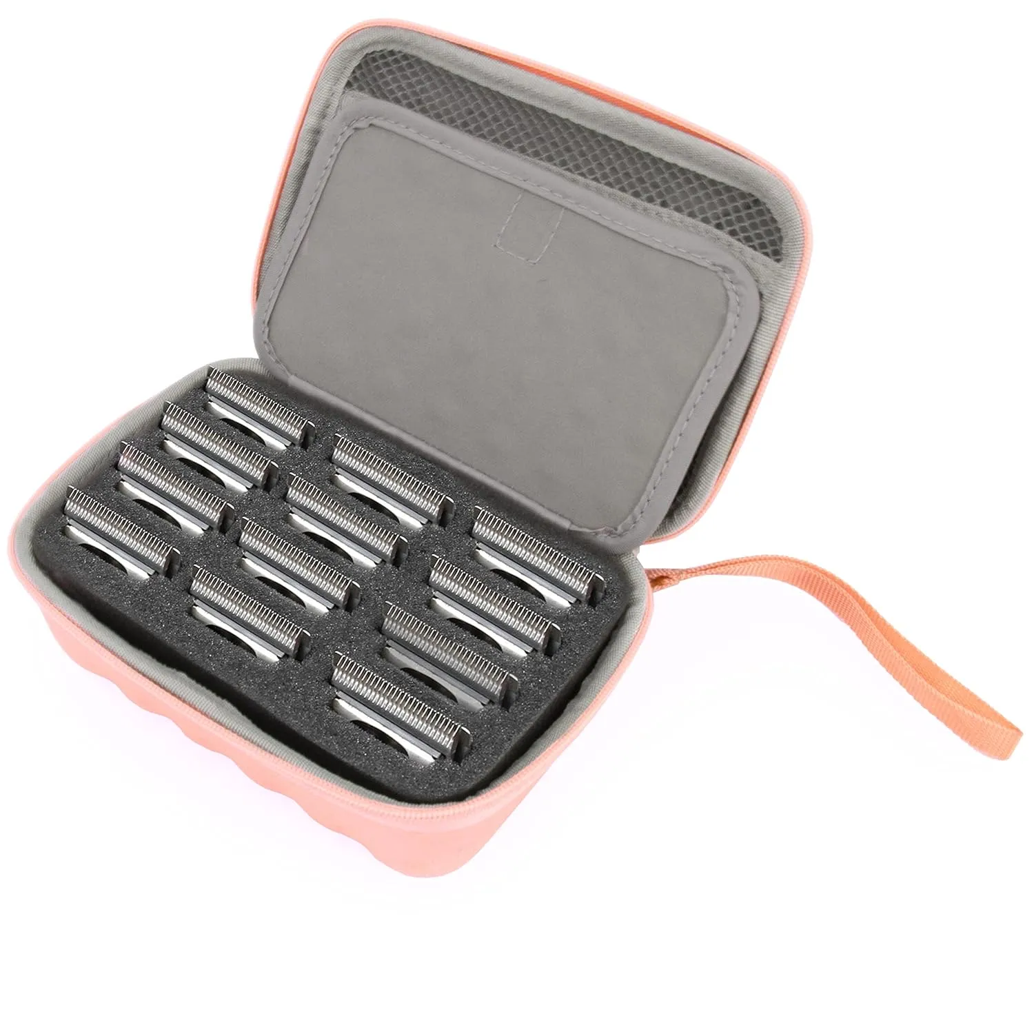 CASEMATIX Rose Gold Clipper Blade Holder - Protective Storage Case with Barber Blade Holder Foam and Hard Shell Impact-Resistant Outer