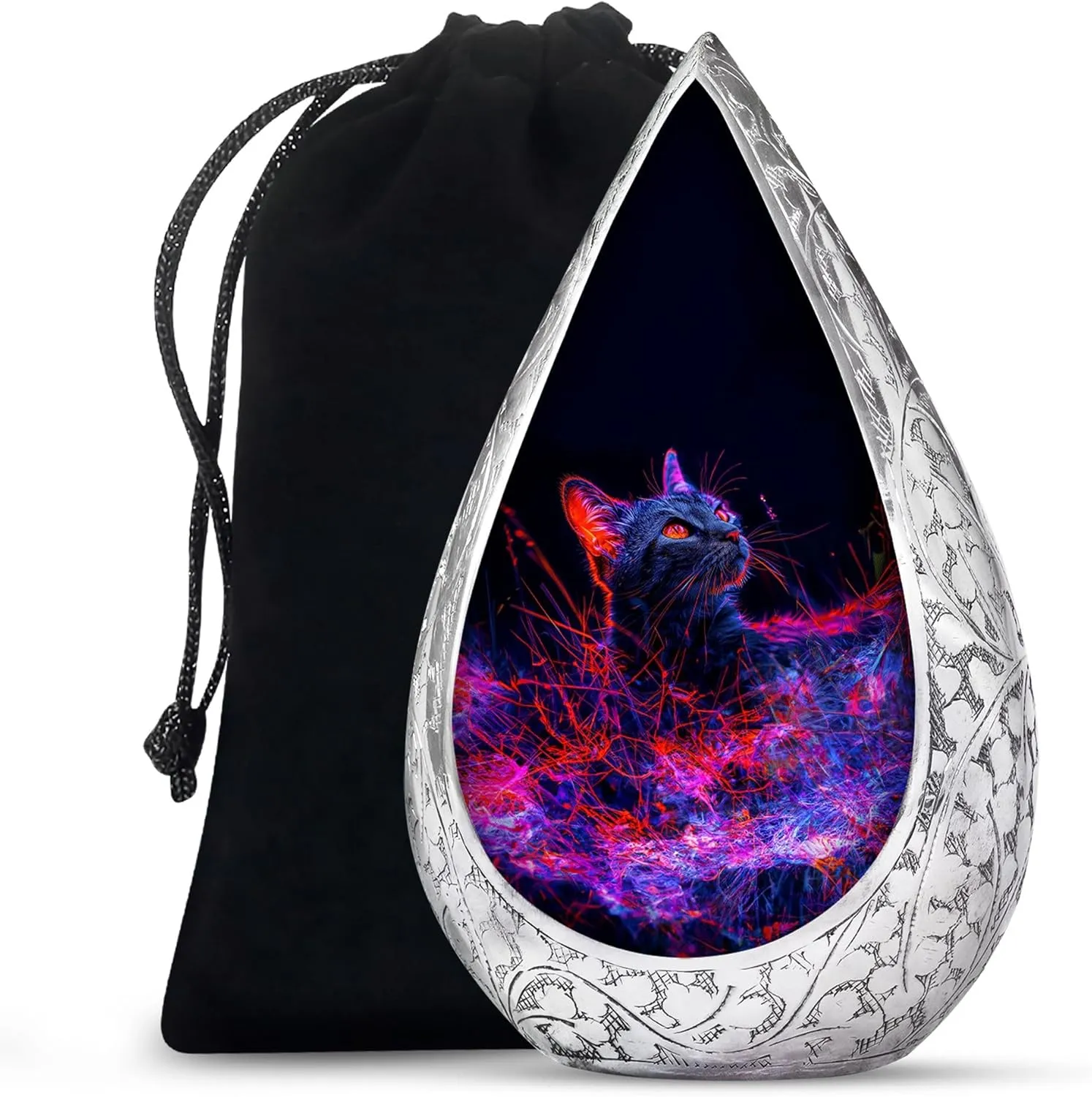 Cat Burial Urns for Human Ashes - Large Drop Funeral Urns for Human Ashes Adult Male and Female Cremation - Holds 200 Cubic - Memorial Gifts for Loss of Mom and Dad, 10 Inch